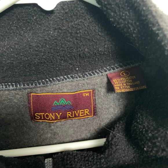 Stony River Vintage Men's Gray Fleece Full Zip Jacket Size Large - Picture 2 of 3